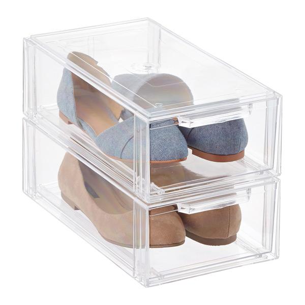 Clear Stackable Shoe Drawer Case of 6