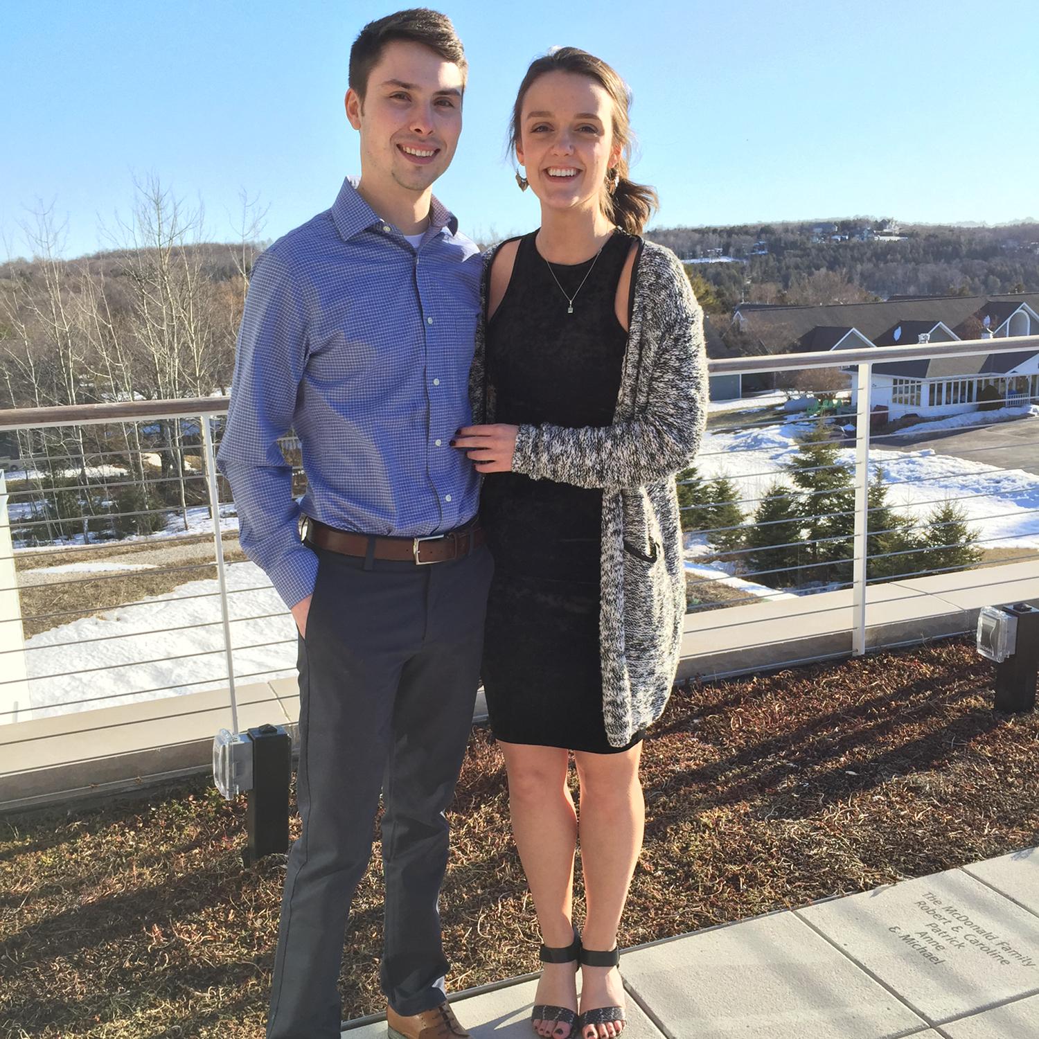 One of our first dates at a friends wedding in Door County