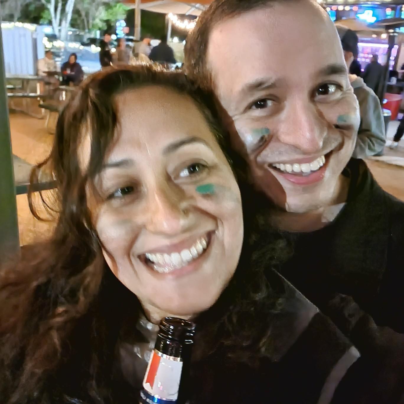 Supporting our Austin FC. Someone has yet to learn to look at the lens during selfie.