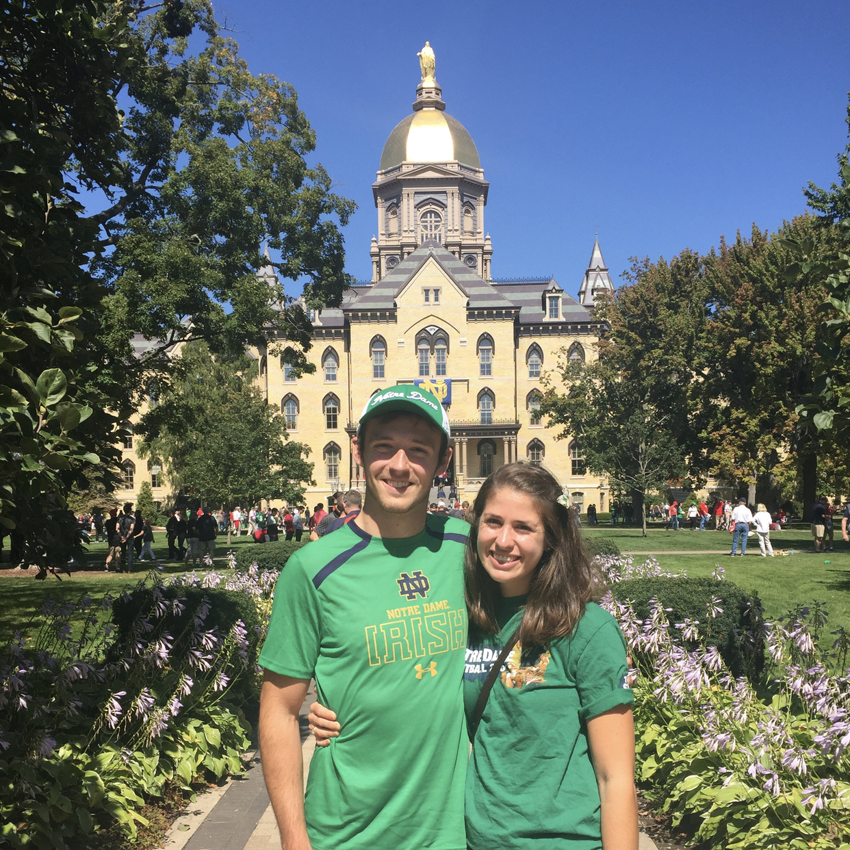 Go Irish! Enjoying a game as proud alumni