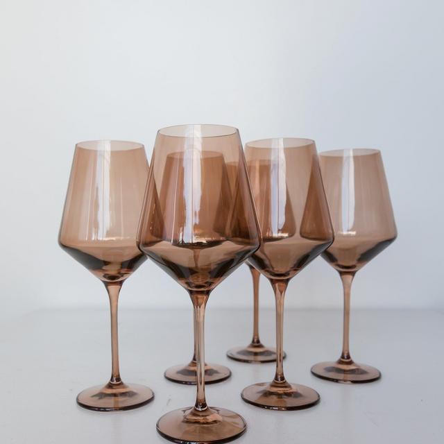 Estelle Colored Wine Stemware - Set of 6 {Amber Smoke}