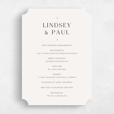 Beige Ticket Wedding Program - Cadiz