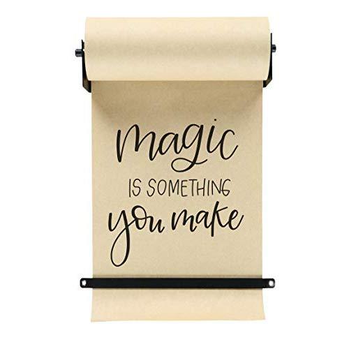 Rettel Kraft Paper Roll Display - Wall Decor/Trending Wall Mount - (1) Kraft Paper Roll Included (12 Inch, Black)