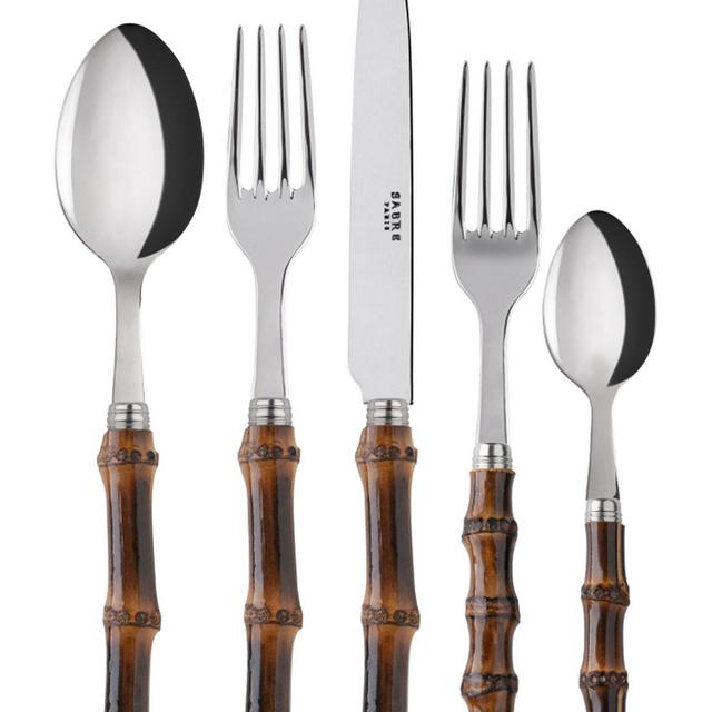 Panda Dark Bamboo Five-Piece Silverware Set