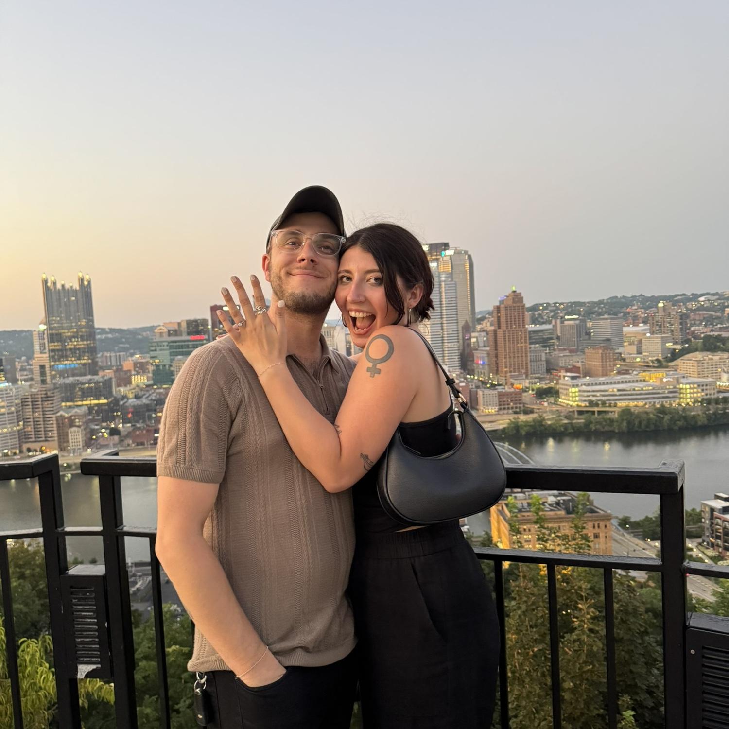The place we got engaged is right where we're saying I Do and dancing the night away. It's also where we've lived a lot of our lives together!