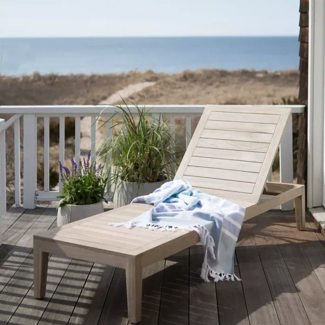 Vista Slatted Teak Chaise