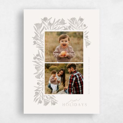 Beige Holiday Card - Sprigs