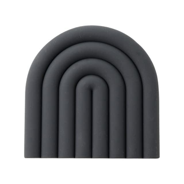 monomono Stylish and Practical Silicone Trivets for Hot Pots and Pans - Durable and Heat Resistant Pot Holders for Countertop, Hot Pads, Multi-Purpose Trivet Mats, Spoon Rest (Dark Grey, Set of 2)