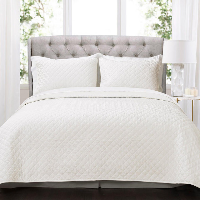Ava Diamond Oversized Cotton 3-Piece Full/Queen Quilt Set