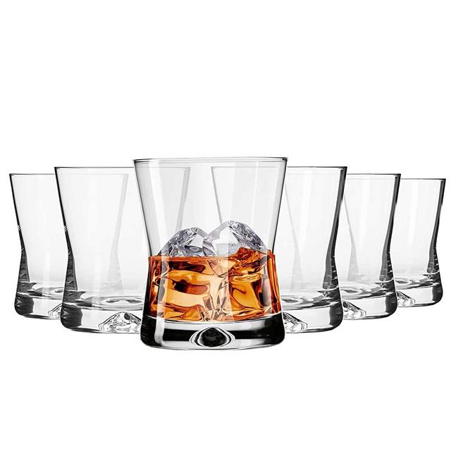 KROSNO Whiskey Glasses | Set of 6 | 9.8 oz | X-line Collection | Perfect for Home, Restaurants and Parties | Dishwasher Safe