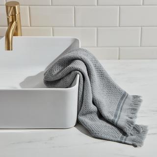 Freya Fringed Waffle Hand Towel, Set of 2