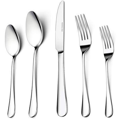 40-Piece Silverware Set, Umite Flatware 18/8 Cutlery Set Fit for Home/Hotel/Restaurant, Service for 8, Mirror Polished, Anti-rust, Dishwasher Safe