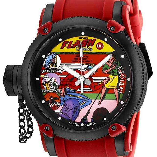 Invicta Men's DC Comics Quartz Watch with Stainless Steel Strap, Red, 26 (Model: 29350)