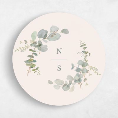 Linen, Beige Wedding Sticker - Verde