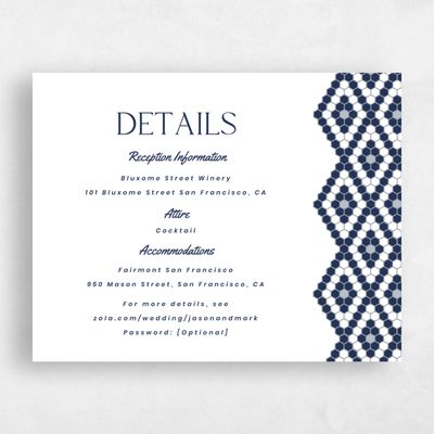 Blue Bordered Wedding Enclosure - Metropol