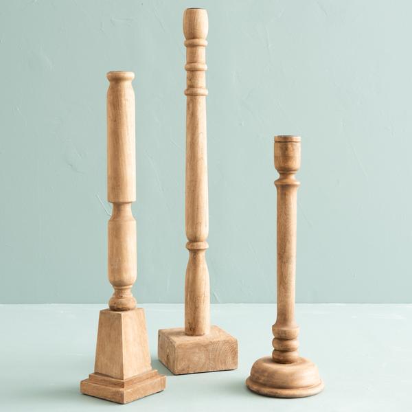 Evon Wood Candlestick