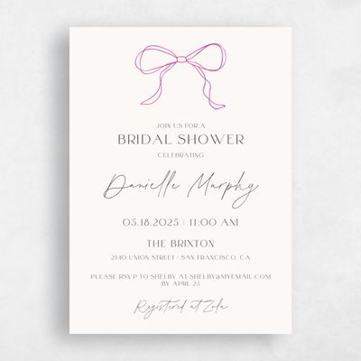 Beige Wedding Wedding Shower Invitation - Elisa Portrait