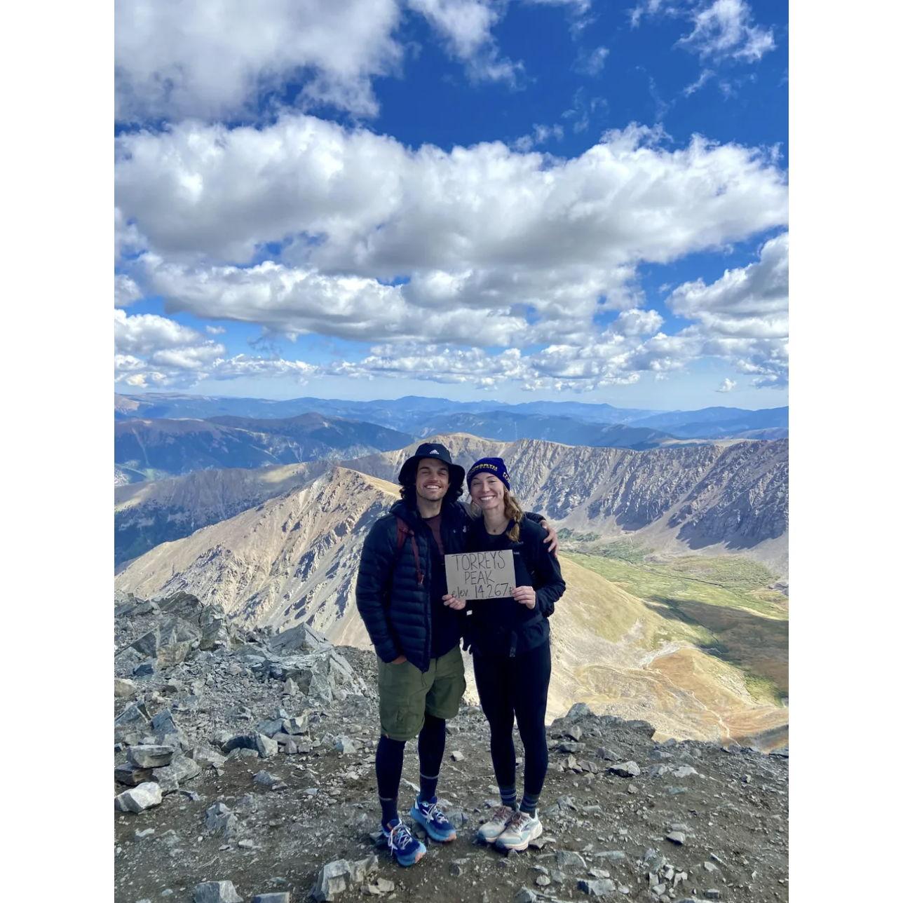 September, 2023: Feeling like real Colorado residents, bagging our first and second 14ers in one day. Gabi talked a big game and got pretty gnarly altitude sickness... Morgan went to play tennis afterwards.