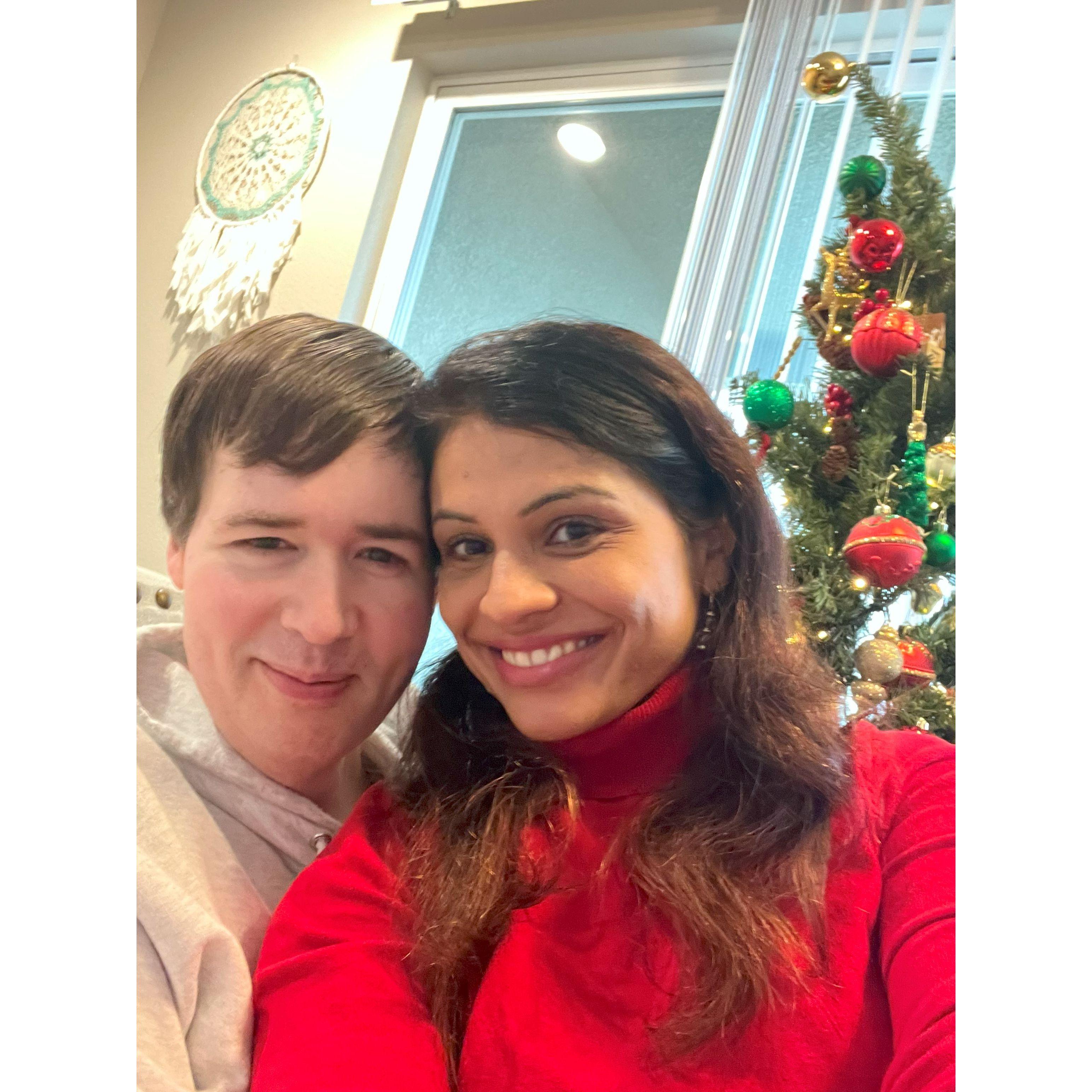 Our first Christmas together — the beginning of our forever