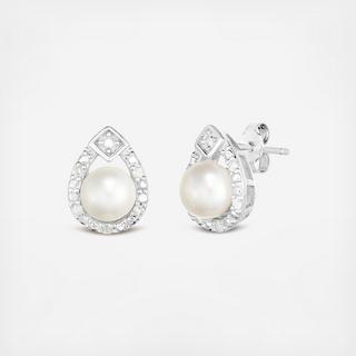 Pearl and Diamond Earrings