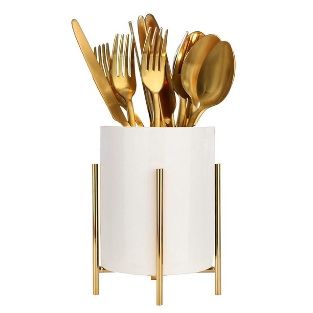 5.9'' Silverware Holder,Kitchen Utensil Holder,Flatware Organizers With Metal Frame, Mesh Flatware Holder Organizer Perfect for Home, Kitchen, Countertop, Party, Camping, Outdoor and Restaurant