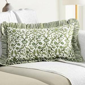 Meadow Vine Ruffle Sham Pillow Cover 20" x 12" inch Decorative Pillowcase