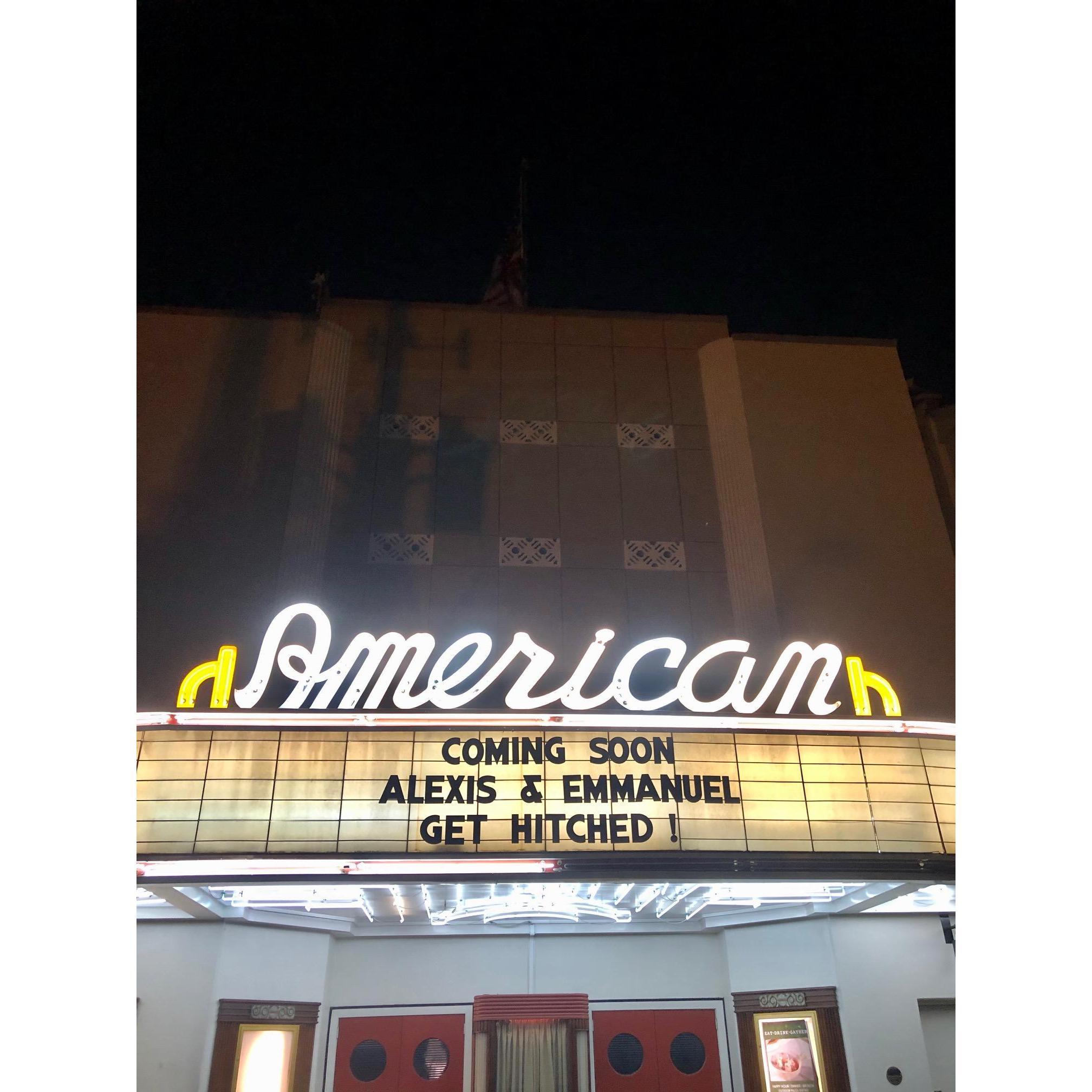American Theater marquee