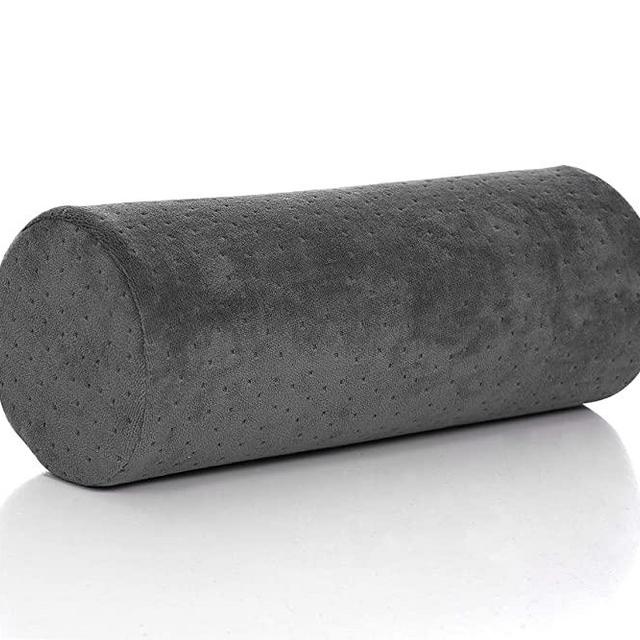 Bamboo Gray Round Cervical Roll Cylinder Bolster Pillow with Removable Washable Cover, Ergonomically Designed for Head, Neck, Back, and Legs || Ideal for Spine and Neck Support During Sleep