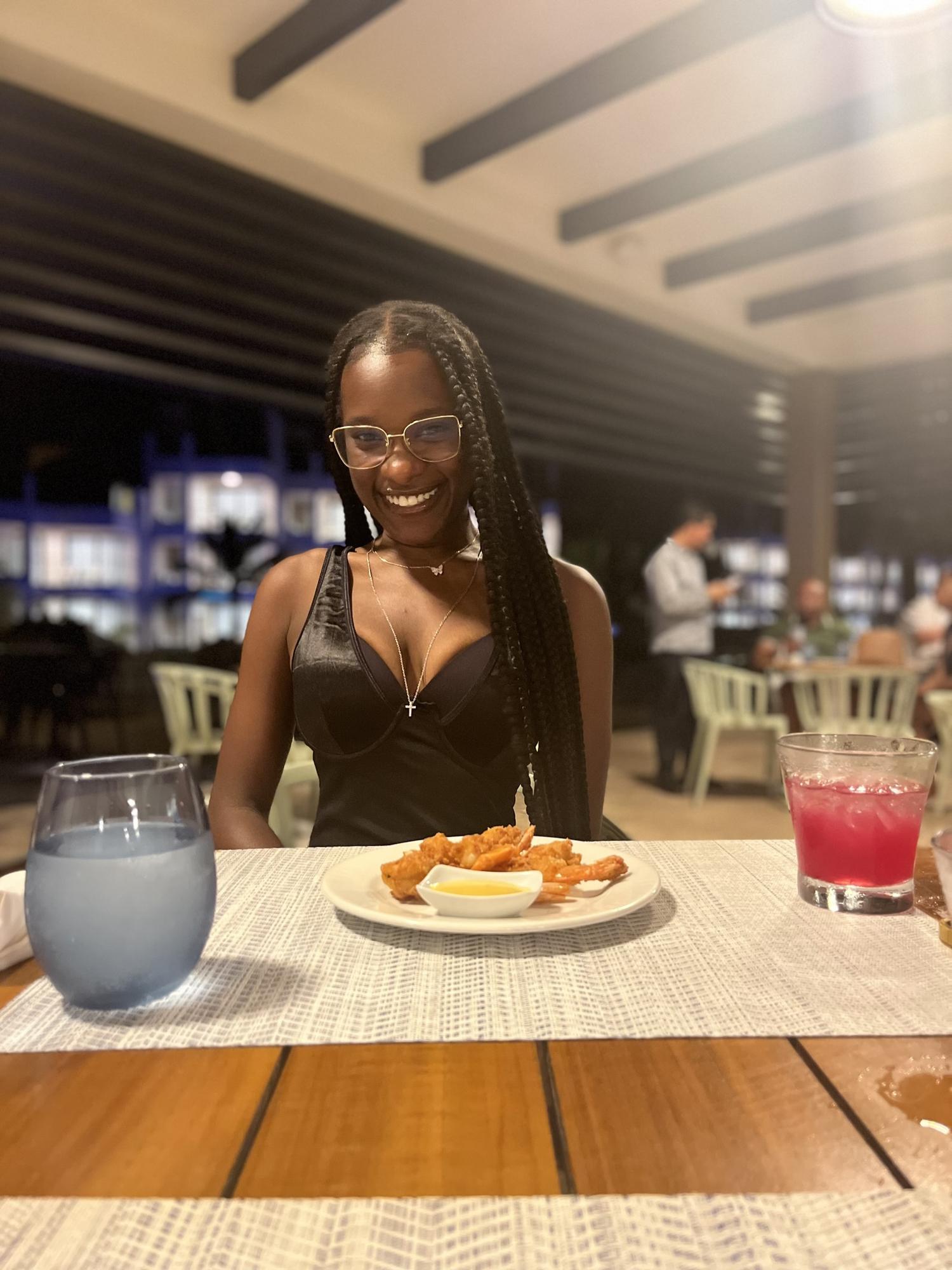 He took this photo of me right before we ate. Little did I know he was about to propose!!!