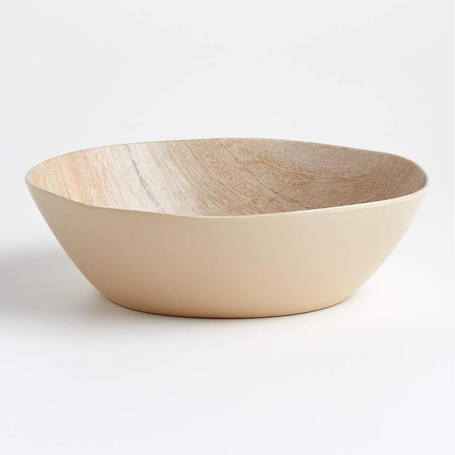 Faux Bois Melamine Serving Bowl