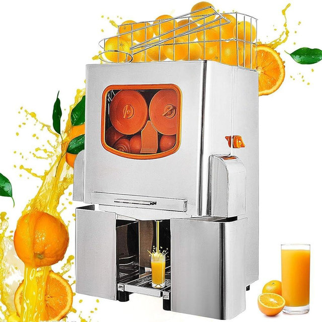 CMICE Commercial Juicer Machine, Orange Juice Machine with Pull-Out Filter Box Commercial Orange Juicer 22-30 Oranges Per Minute, 110V Juice Extractor, 120W Orange Squeezer with Acrylic Cover (E3)