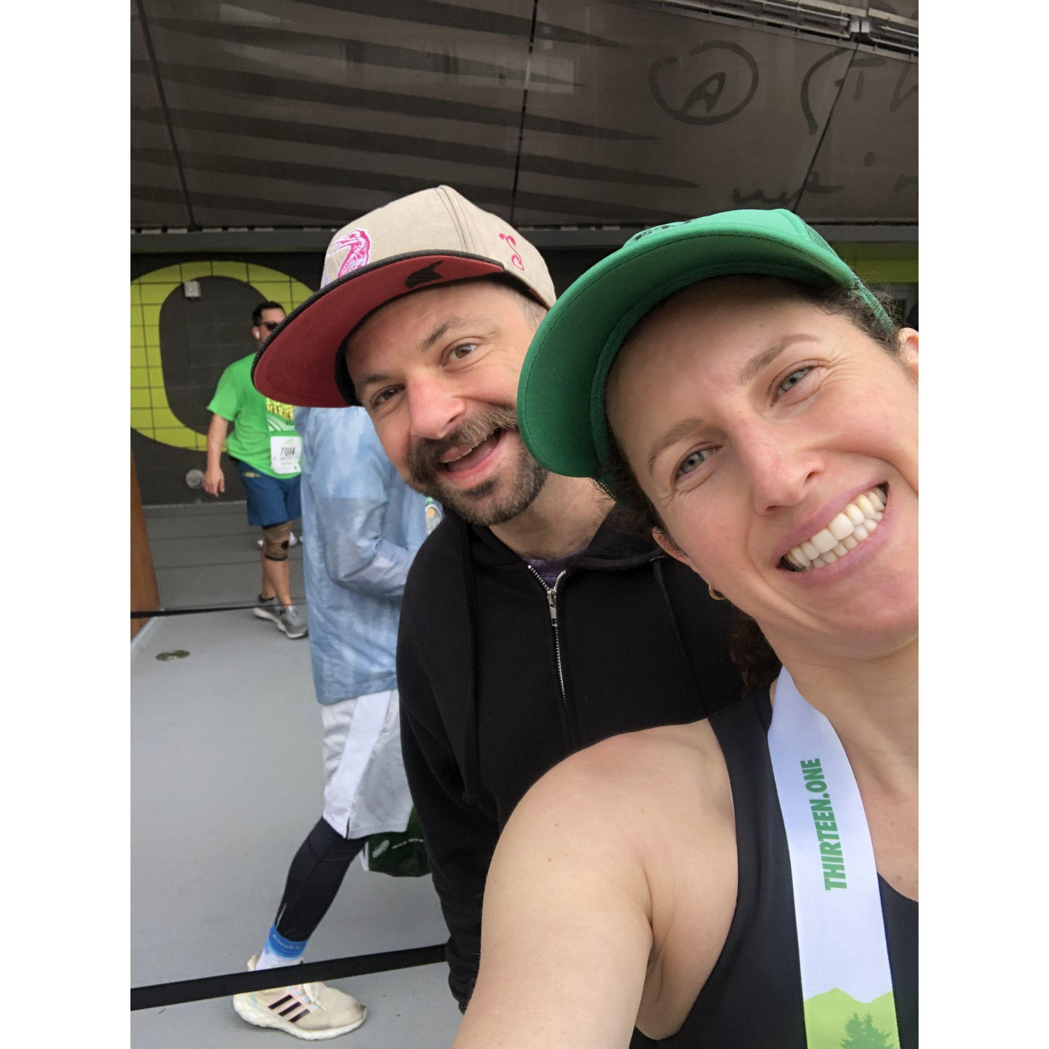 At the Eugene Marathon finish line