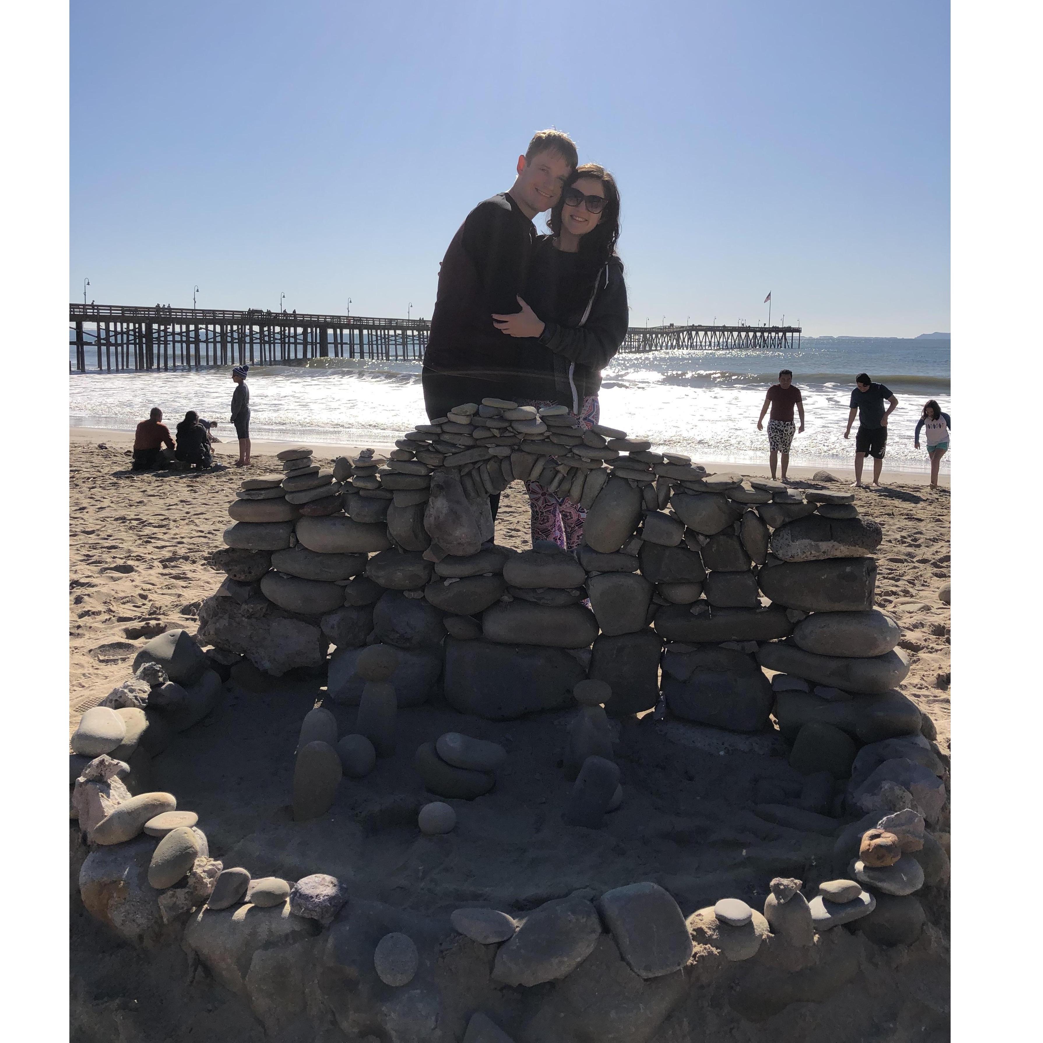 A beach manger scene in Ventura, California