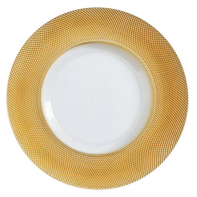 Monique Lhuillier Melrose Glass Charger Plate - Gold