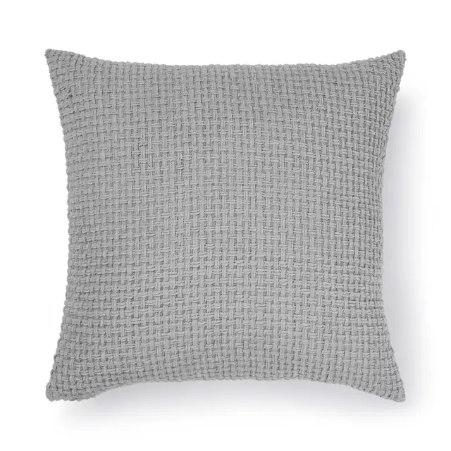 Brentwood Originals Chenille Double Basket Weave Square Throw Pillow in Harbor Mist