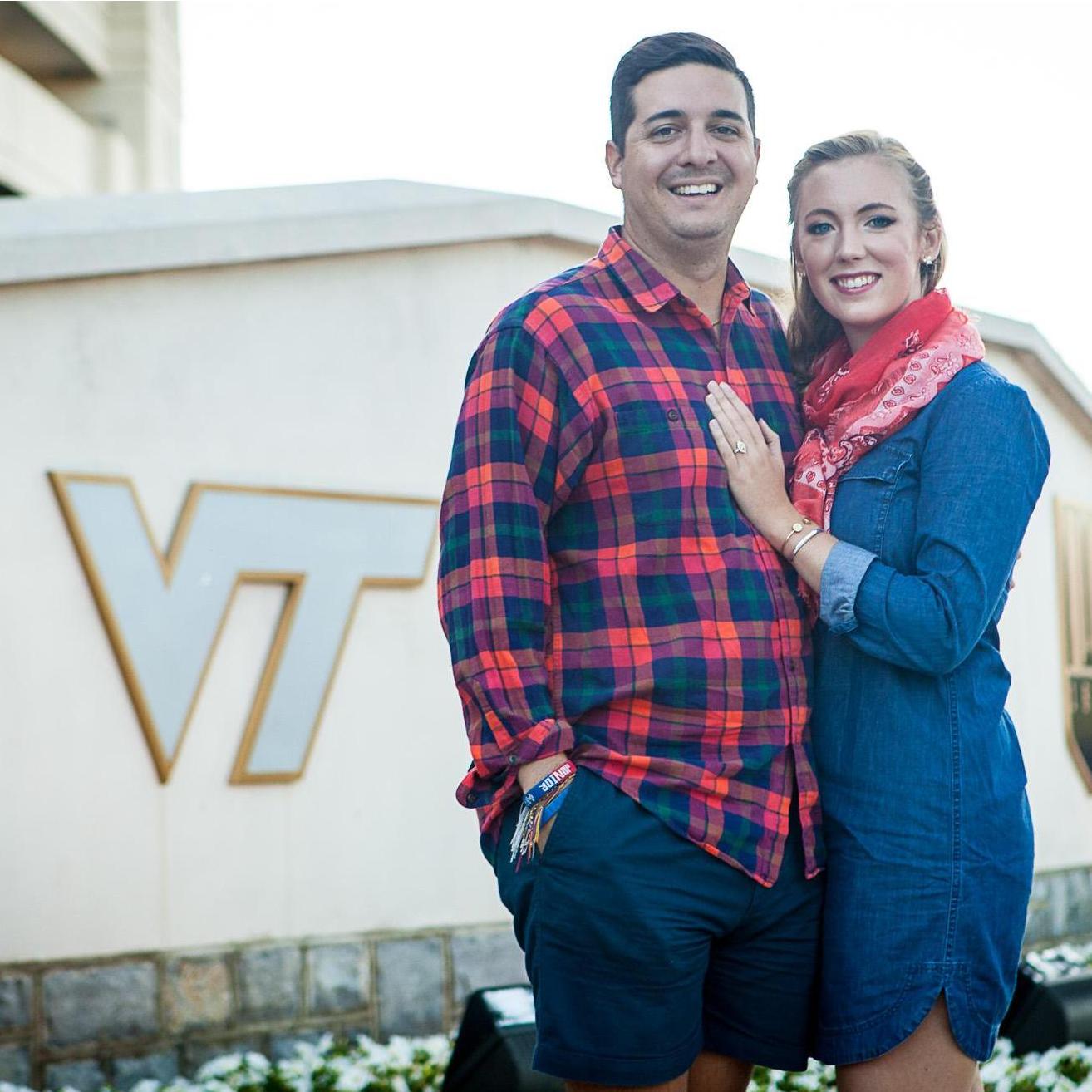 Engagement photo shoot at Virginia Tech