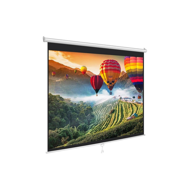 Pyle 72-Inch Roll-Down Manual Projector Screen - Matte White, Adjustable Height, Black Masking Border, Ceiling or Wall Mount