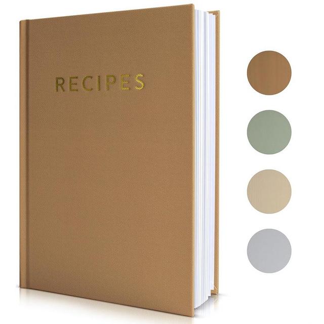 ZICOTO Aesthetic Blank Recipe Book with Waterproof Cover - The Perfect Recipe Notebook To Write In Your Own Recipes - Simplified Blank Cookbook to Organize Your Recipes