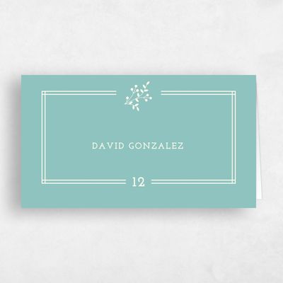 Sage, Blue Wedding Place Card - Ivy