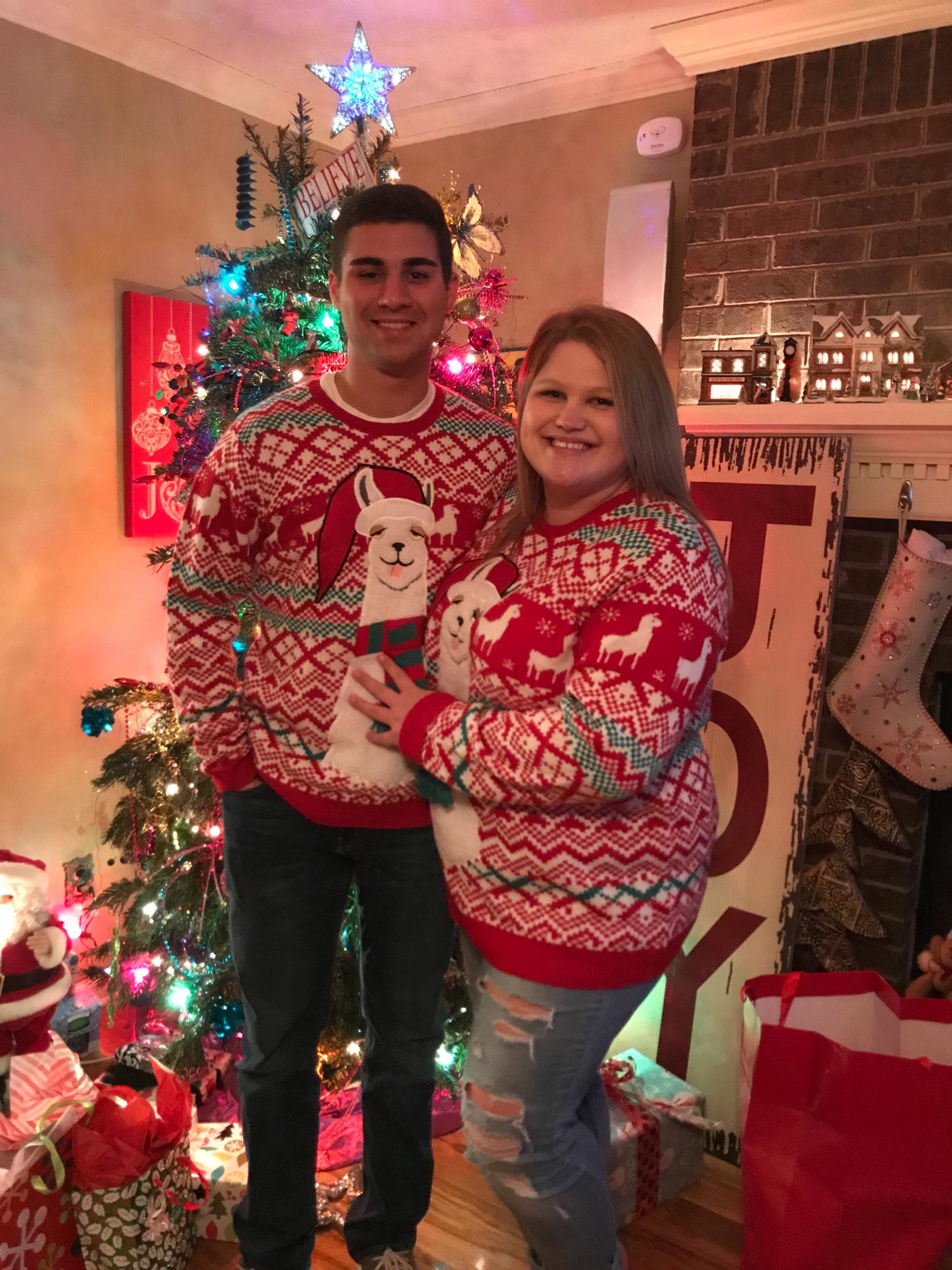 Matching Christmas sweaters!