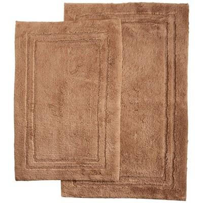 Plush and Absorbent Non-Slip Cotton 2-Piece Bath Rug Set by Blue Nile Mills