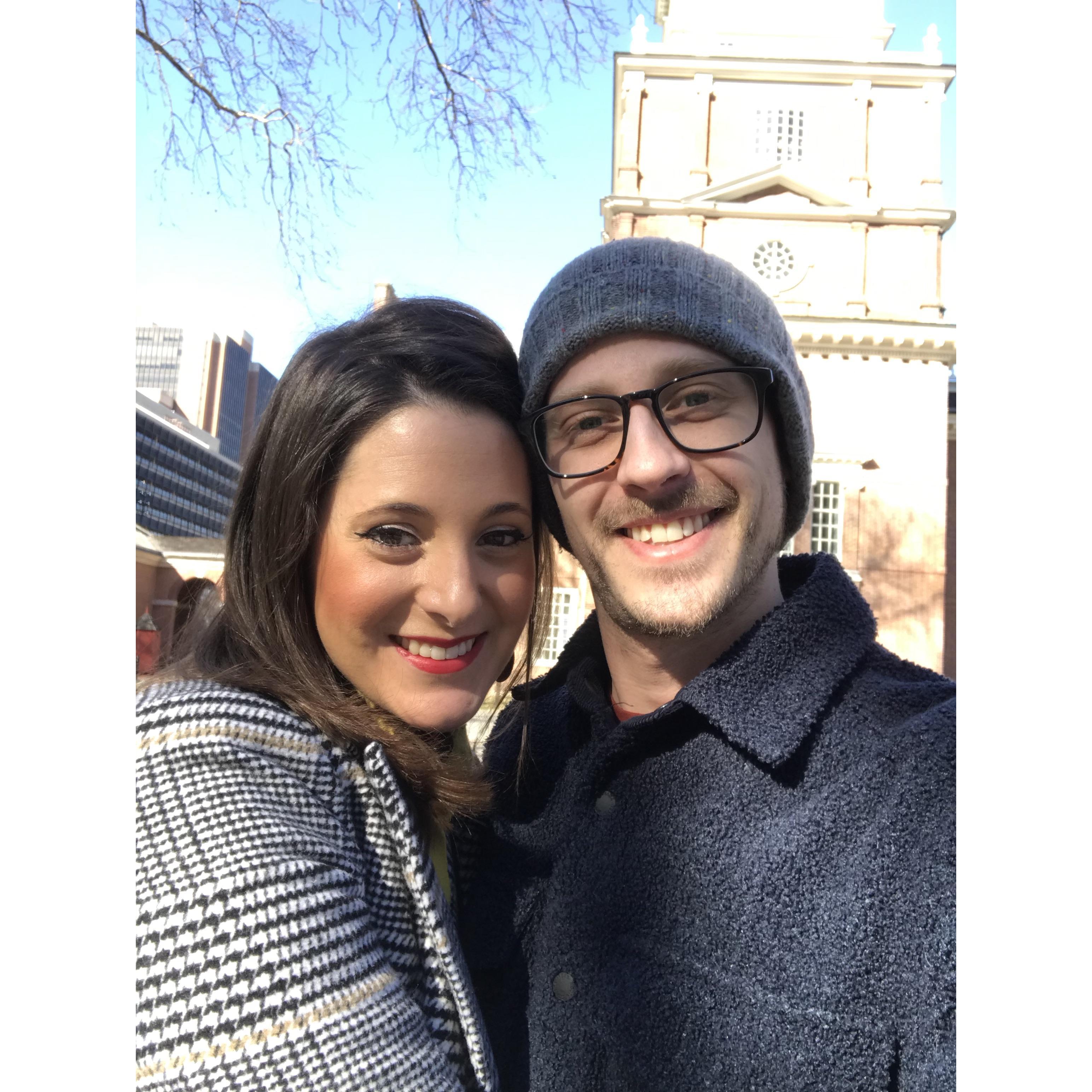Here we are at Independence Hall. We ate at a pretty cool restaurant afterwords where some of the founding fathers used to go eat after sessions. The food was pretty decent.