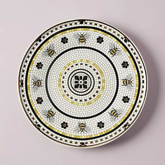 Bistro Tile Stoneware Dessert Plate: Garden Edition