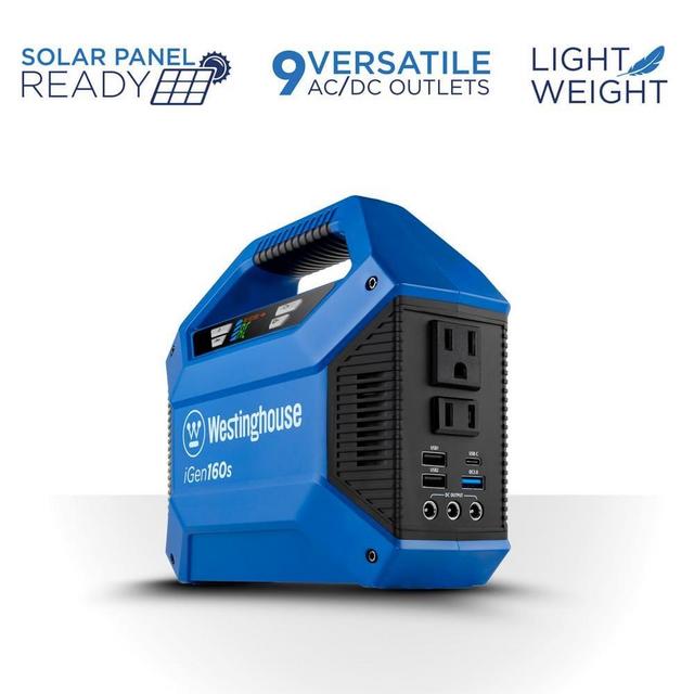 iGen160s 100/150-Watt Lithium-Ion Portable Power Station with Power Inverter, LED Display, and Flashlight