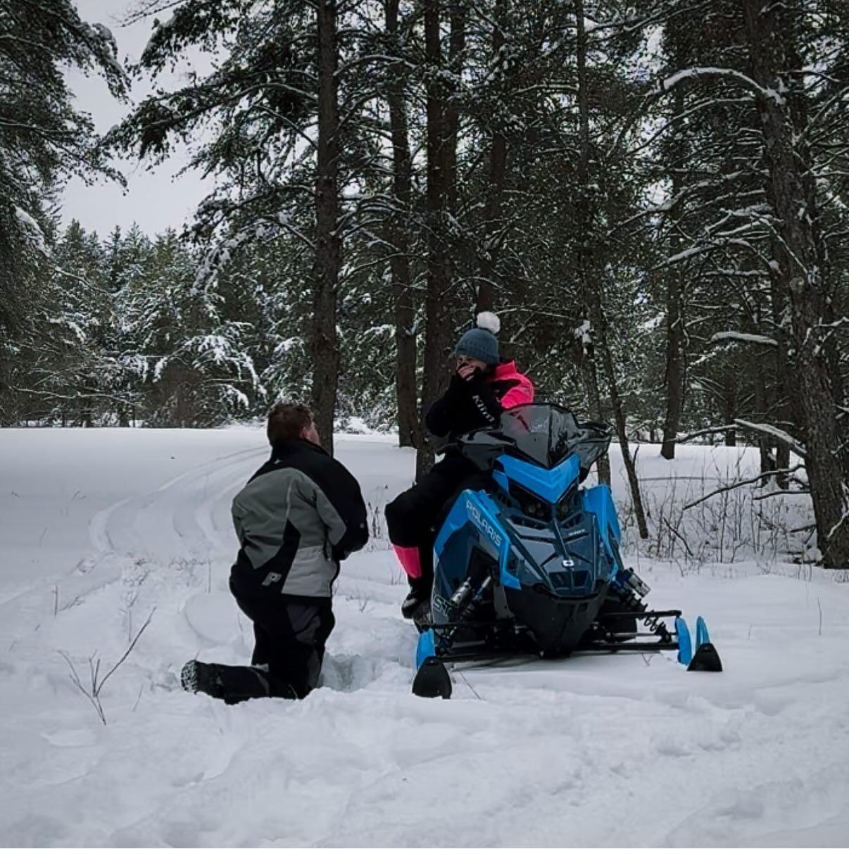 Izaak proposed while we were snowmobiling in Beltrami!