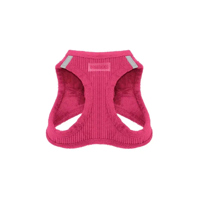 Voyager Step-In Plush Dog Harness for Small and Medium Dogs, Corduroy Plush, Fuchsia, M