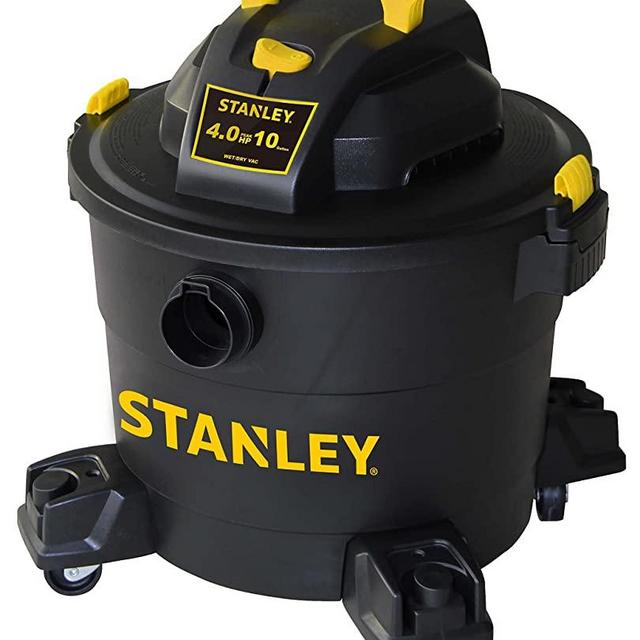 Stanley Wet/Dry Vacuum SL18191P, 10 Gallon 4 Horsepower 16 FT Clean Range Shop Vacuum, Ideal for Home/Garage/Laundry Rooms with Vacuum Attachments, Strong Suction Large Capacity Multiple Accessories