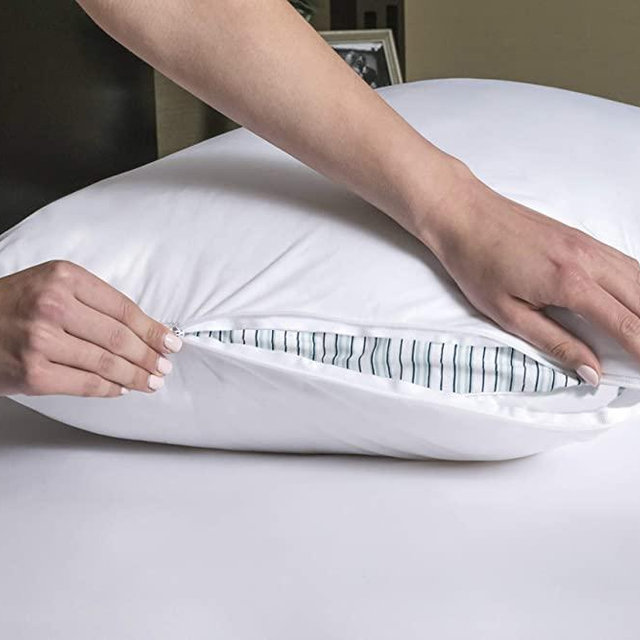 Four Seasons Essentials Waterproof King Pillow Protectors (Set of 2) – Zippered Allergy Pillow Cover Dust Proof Encasement