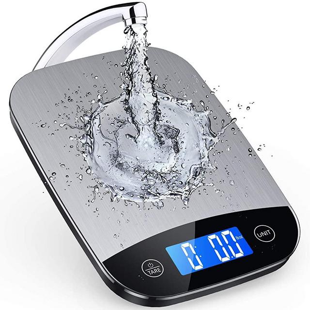 Nicewell Food Scale, 22lb Digital Kitchen Stainless Steel Scale Weight Grams and oz for Cooking Baking, 1g/0.1oz Precise Graduation,Tempered Glass New Version