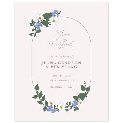 Dusty Purple Wedding Digital Save the Date - Brighton Portrait